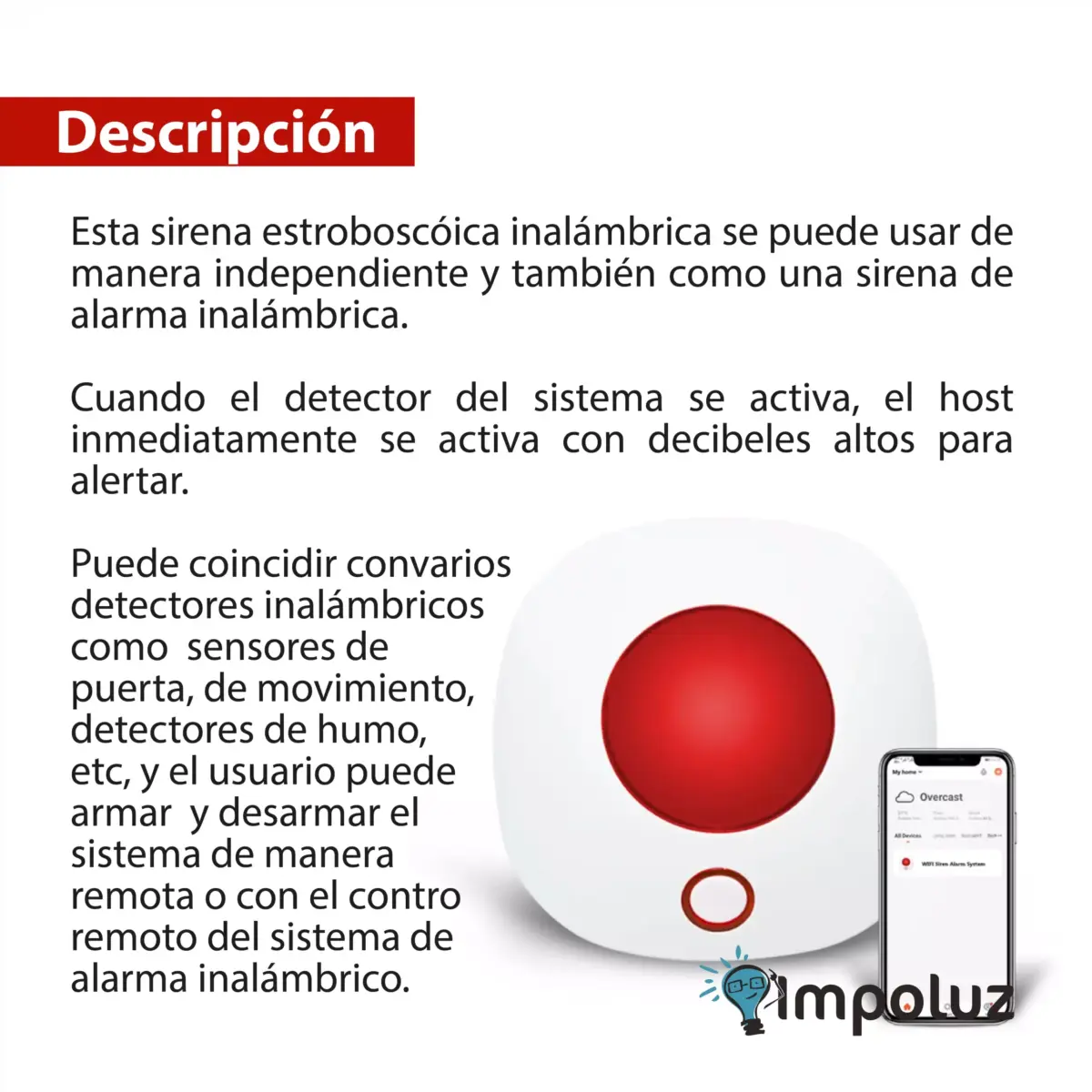 Sirena Alarma Inteligente Compatible Sensores Y Camaras - Imagen 3