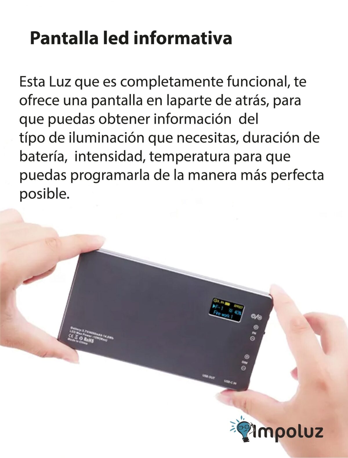 Luz Para Grabar Video Profesional Portatil Tonos Rgb - Imagen 5