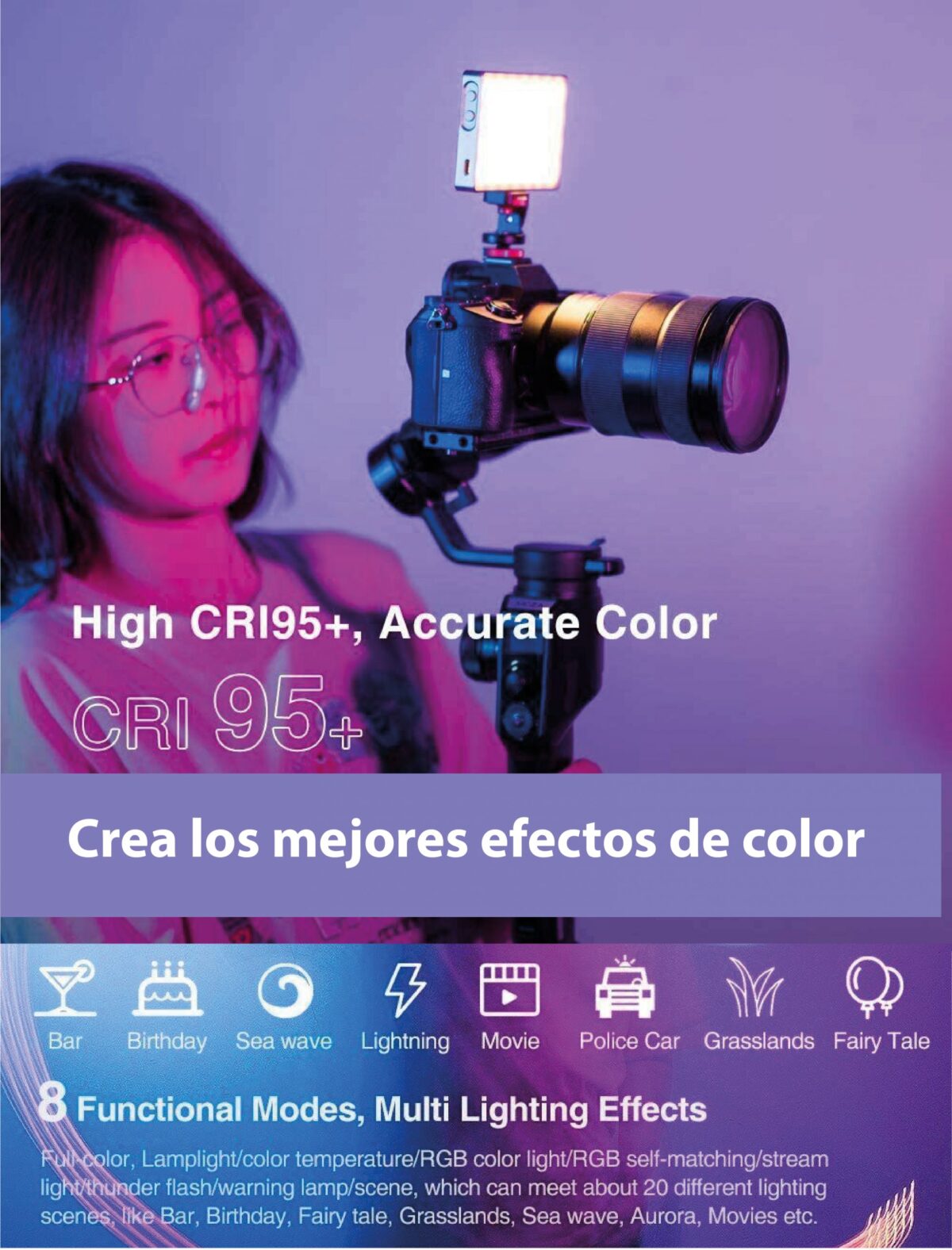 Luz Para Grabar Video Profesional Portatil Tonos Rgb - Imagen 9