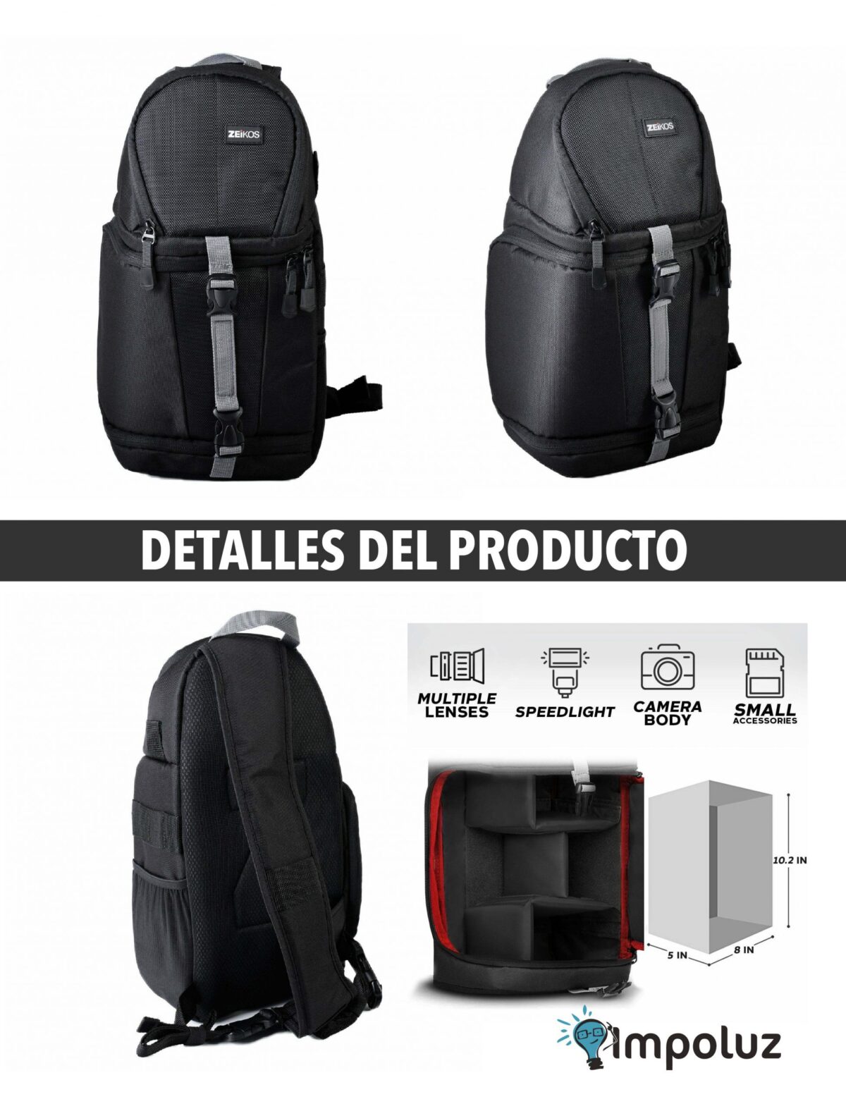 Bolso Para Camara Fotografica Slr Y Dslr Impermeable - Imagen 6