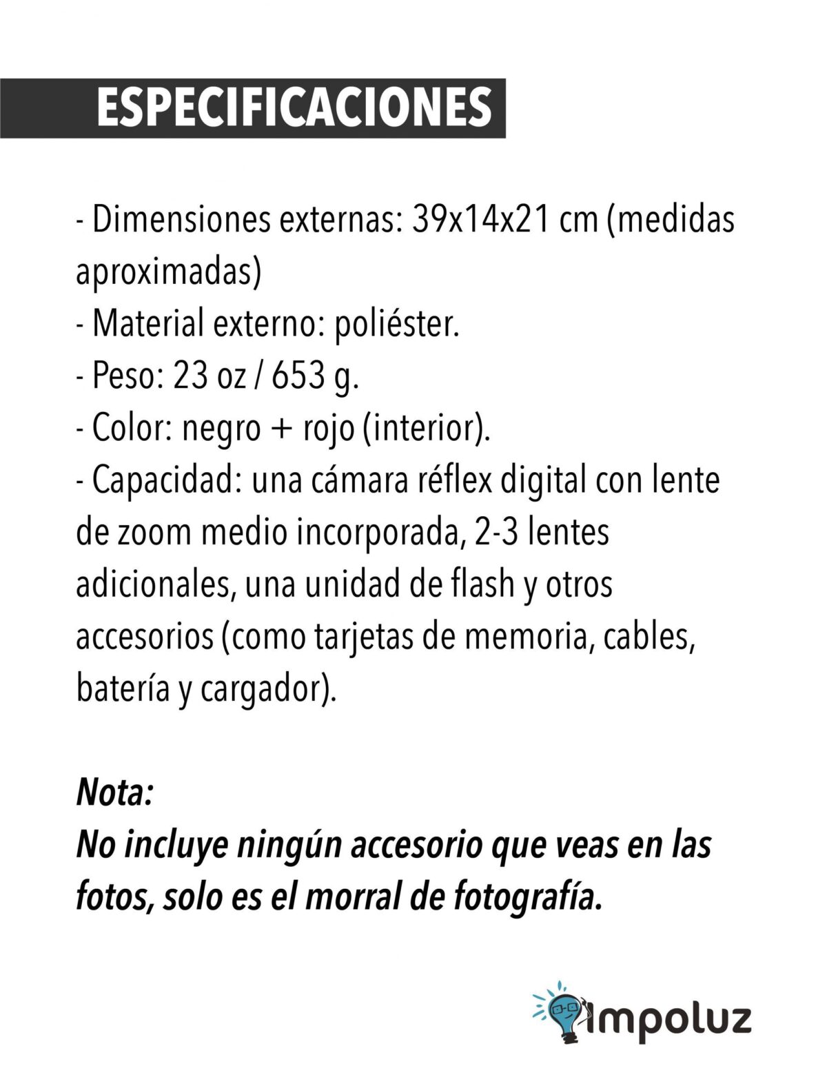 Bolso Para Camara Fotografica Slr Y Dslr Impermeable - Imagen 7