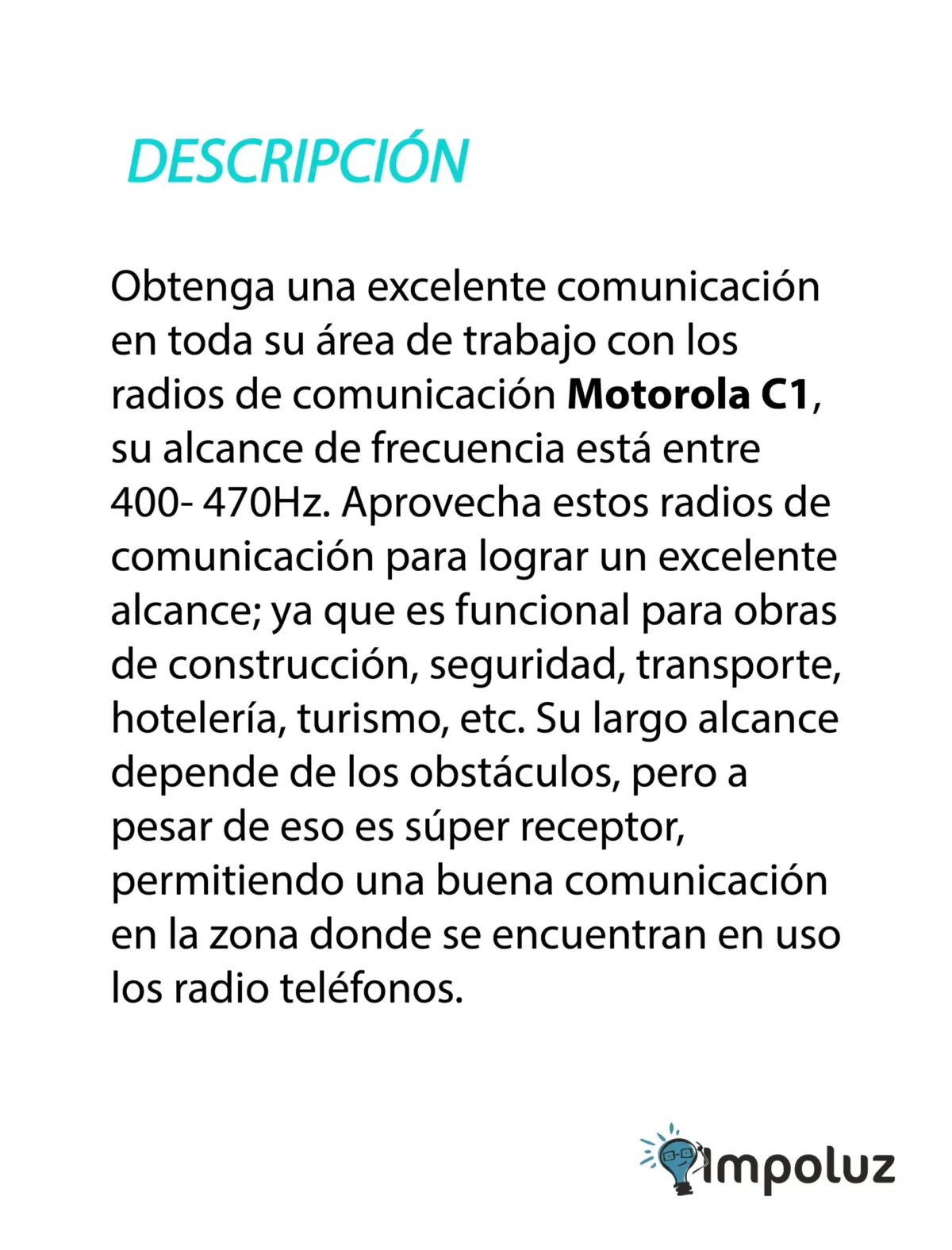 Combo de Radio Motorola C1 Con Doble Bateria - Imagen 3
