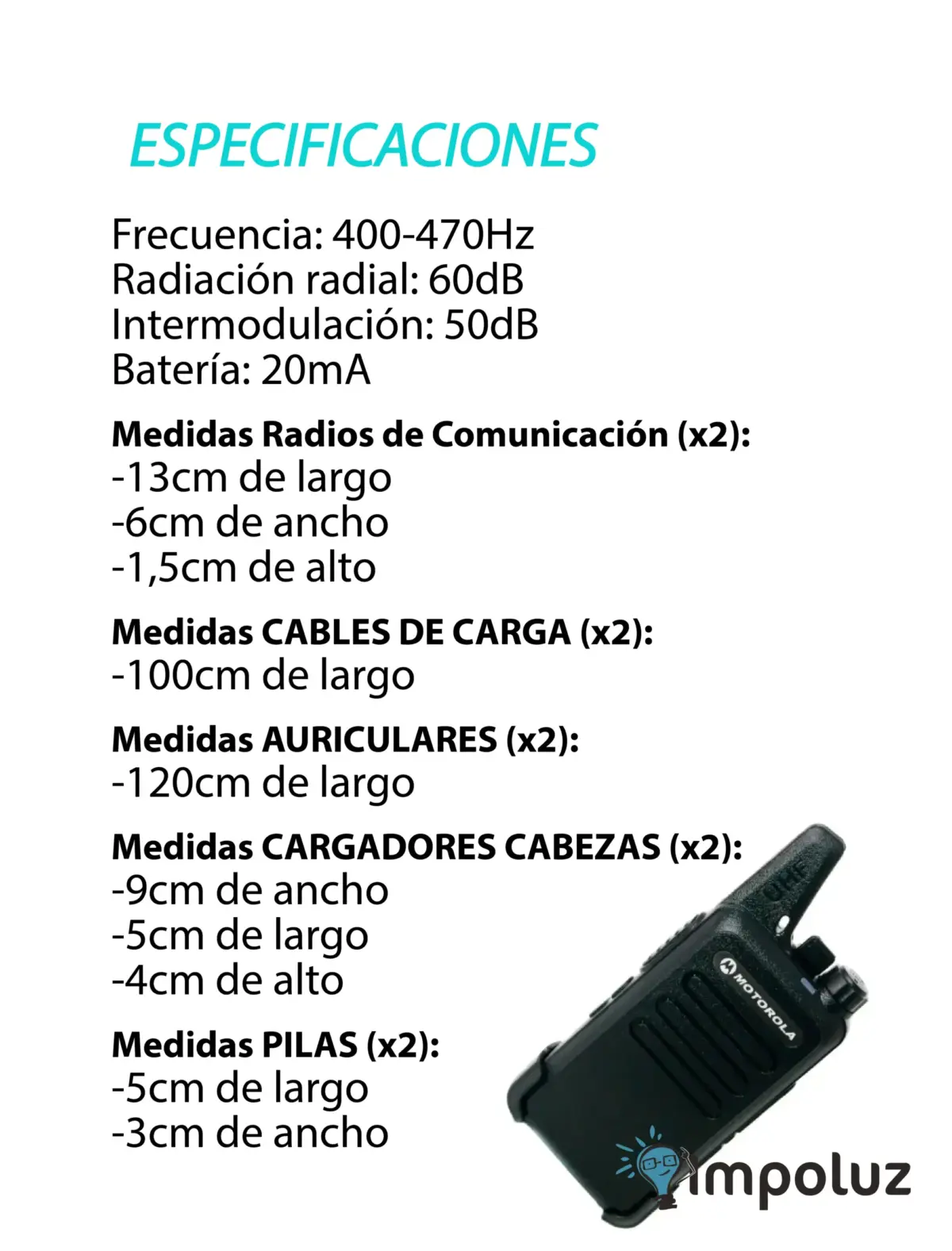 Combo de Radio Motorola C1 Con Doble Bateria - Imagen 5