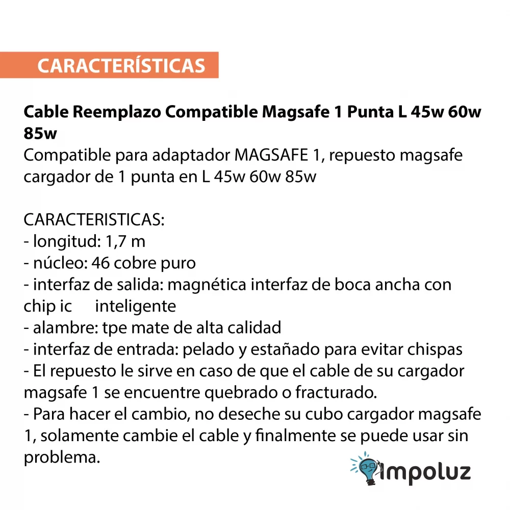 Punta de magsafe descripciones scaled 1 Cable Cargador Macbook Pro Reparacion Magsafe 1 Y 2 - Imagen 3