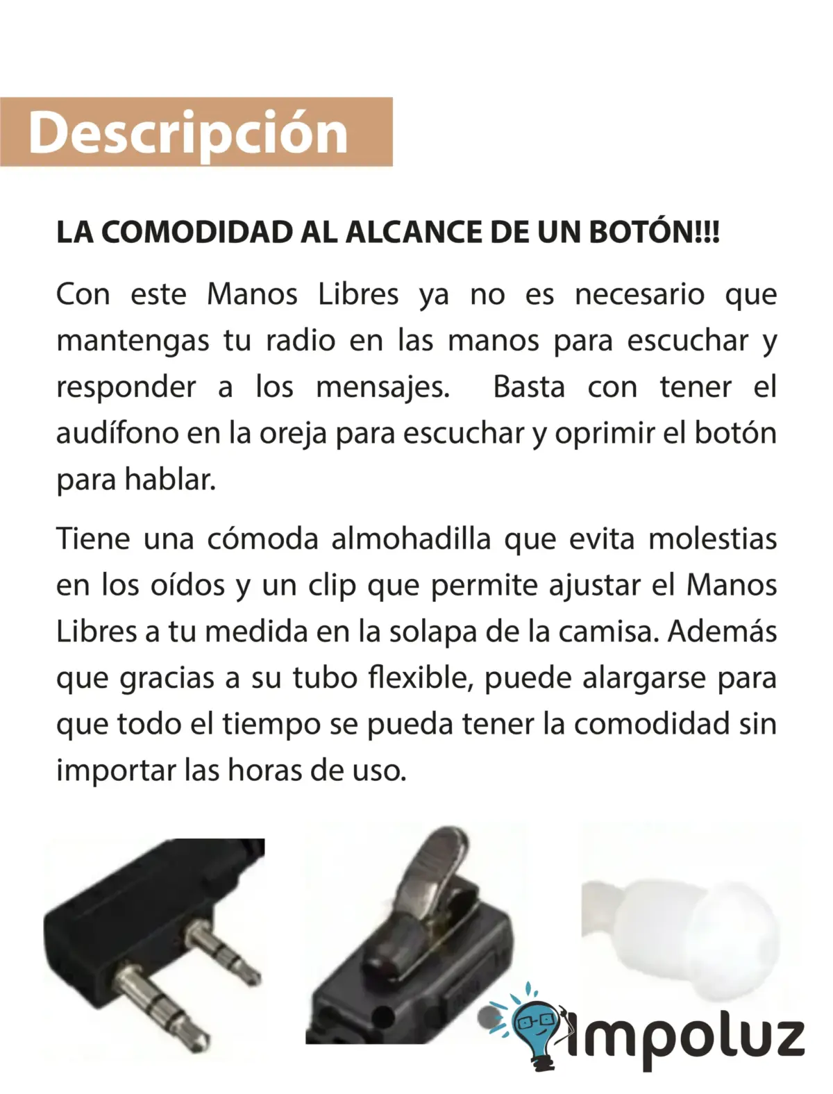 Audifonos Para Radio De Comunicación Doble Jack 3.5mm - Imagen 3