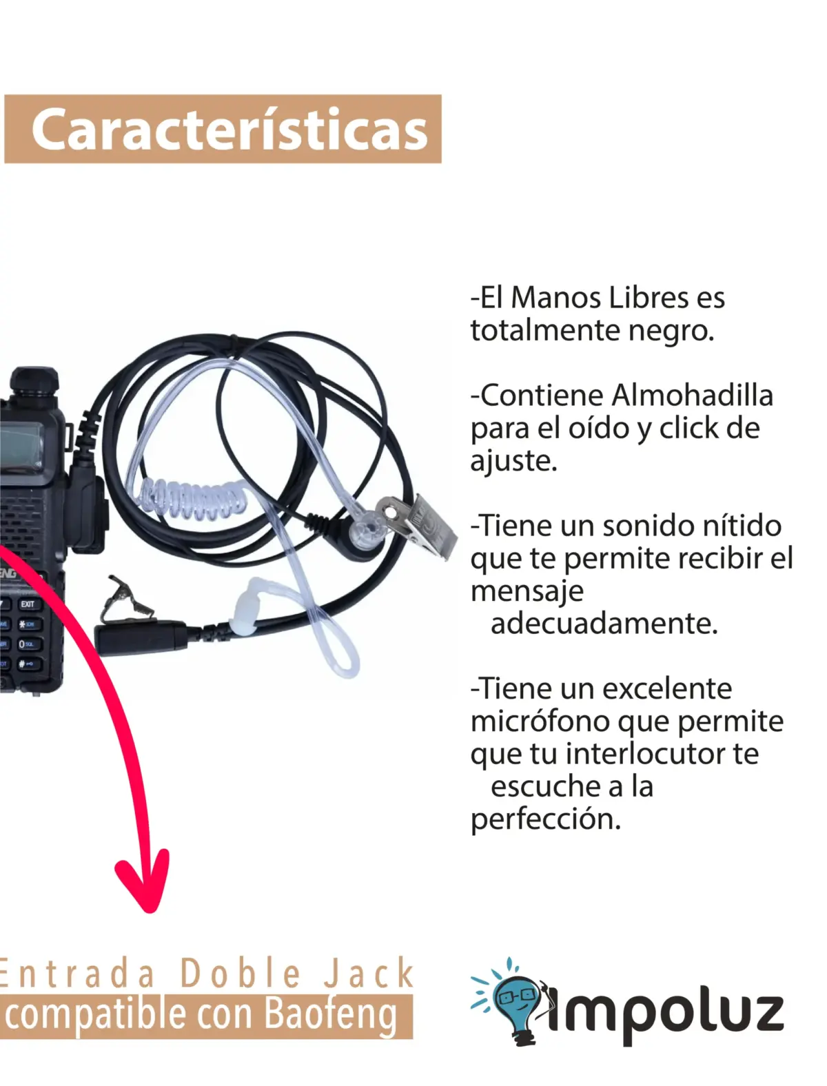 Audifonos Para Radio De Comunicación Doble Jack 3.5mm - Imagen 9