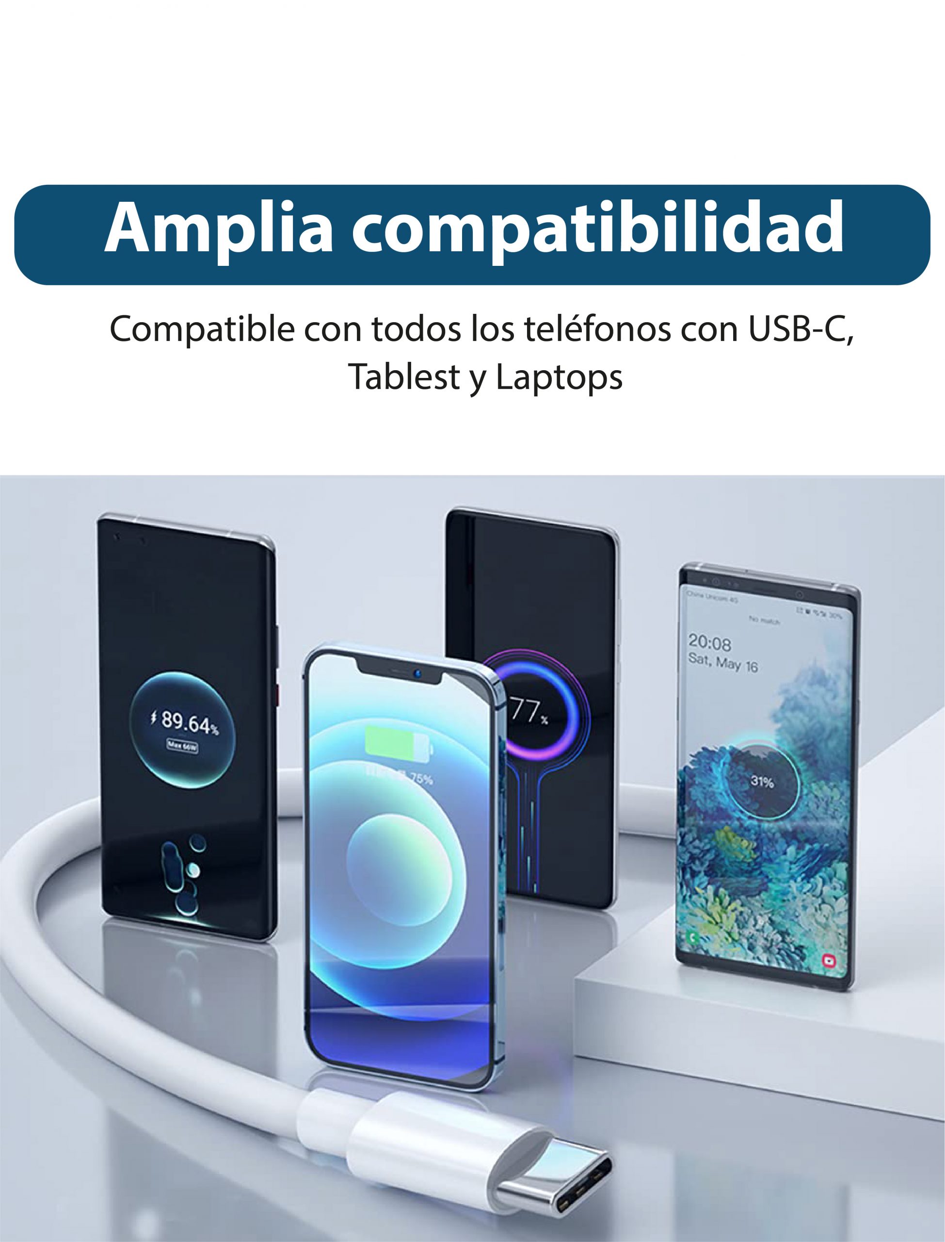 cable tipo c 2 metros scaled Cable Tipo C Apple 1 o 2 Metros iPhone 15 iPad ait - Imagen 5