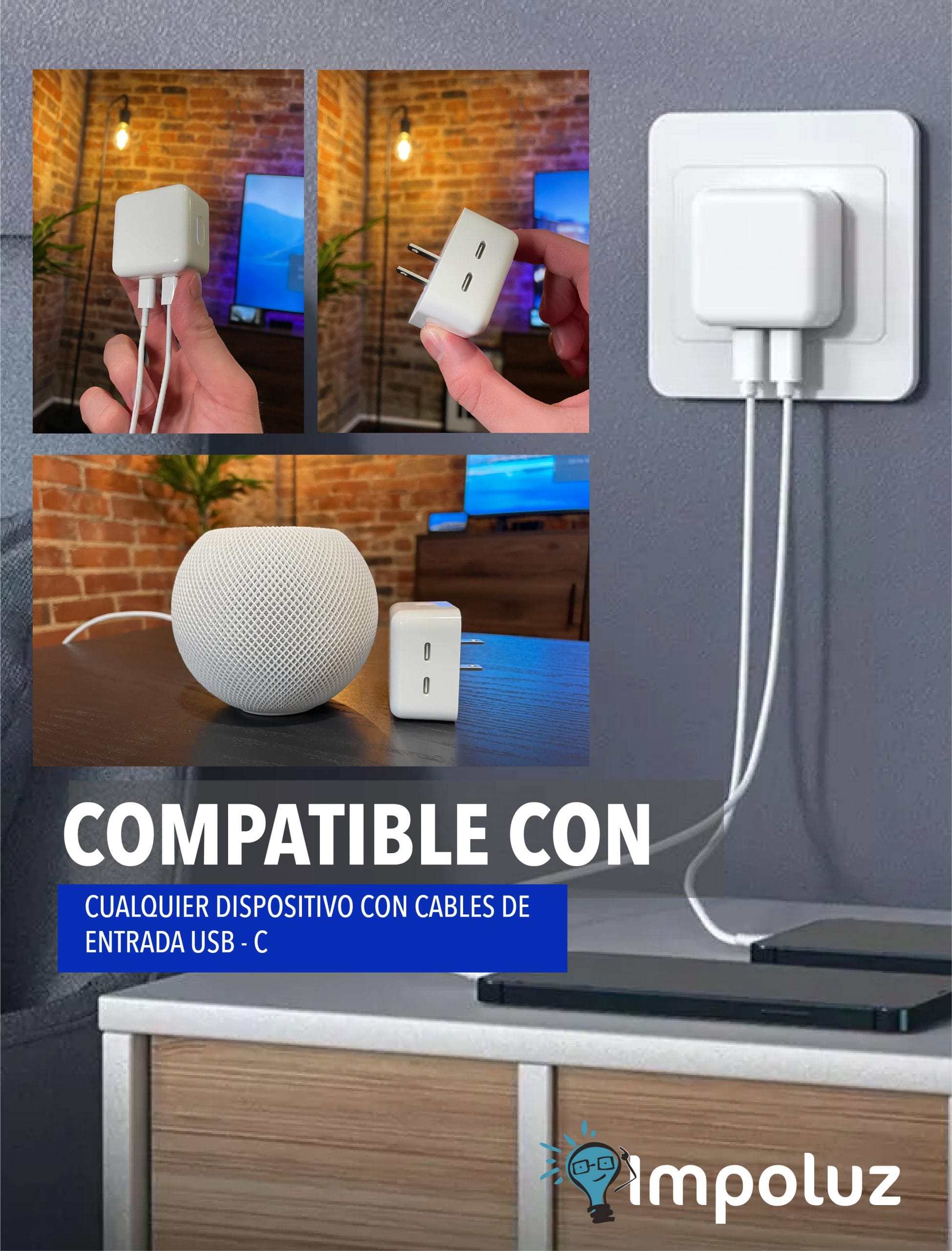 cargador 35w dual scaled Cargador Apple 35w Carga Rapida USB C con 2 Puertos - Imagen 5