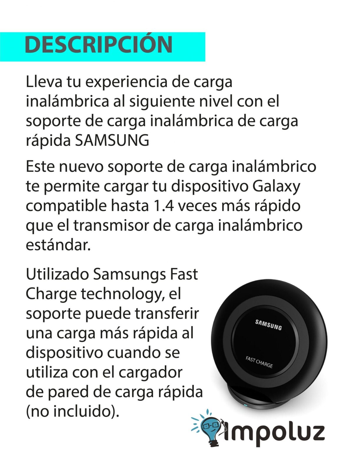Cargador Inalambrico Samsung Original Carga Rapida - Imagen 5