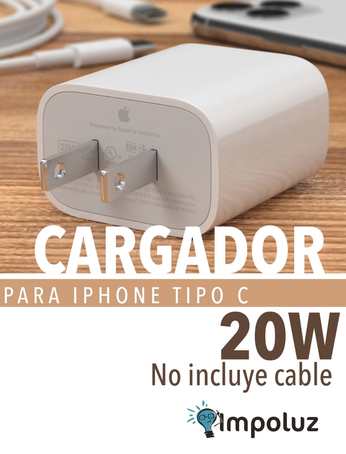 Cargador iPhone Carga Rapida Tipo C De 20W Original - Imagen 2