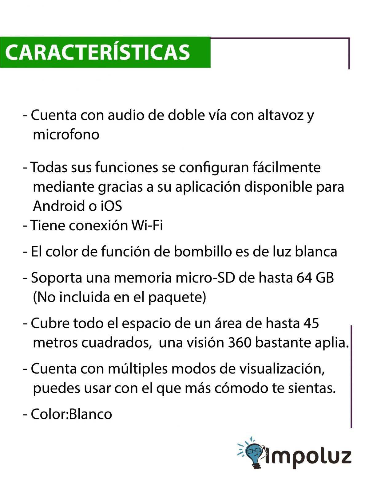 Bombillo Camara De Seguridad Wifi Altavoz Y Microfono - Imagen 5