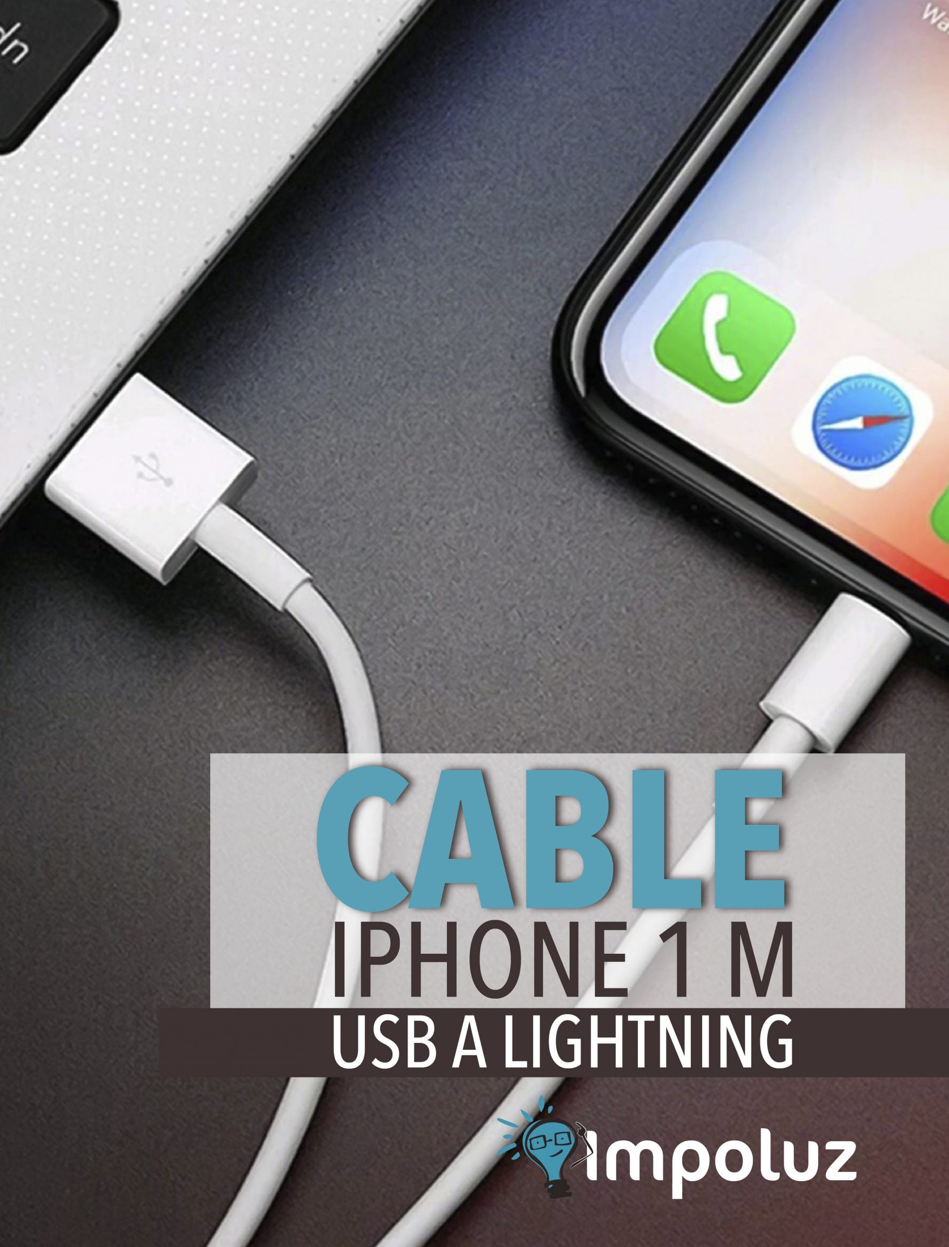 Cable Lightning Original iPad Apple iPhone 5 6 7 8 X scaled Cable De Datos Usb Lightning 1 o 2 Metros Original - Imagen 2