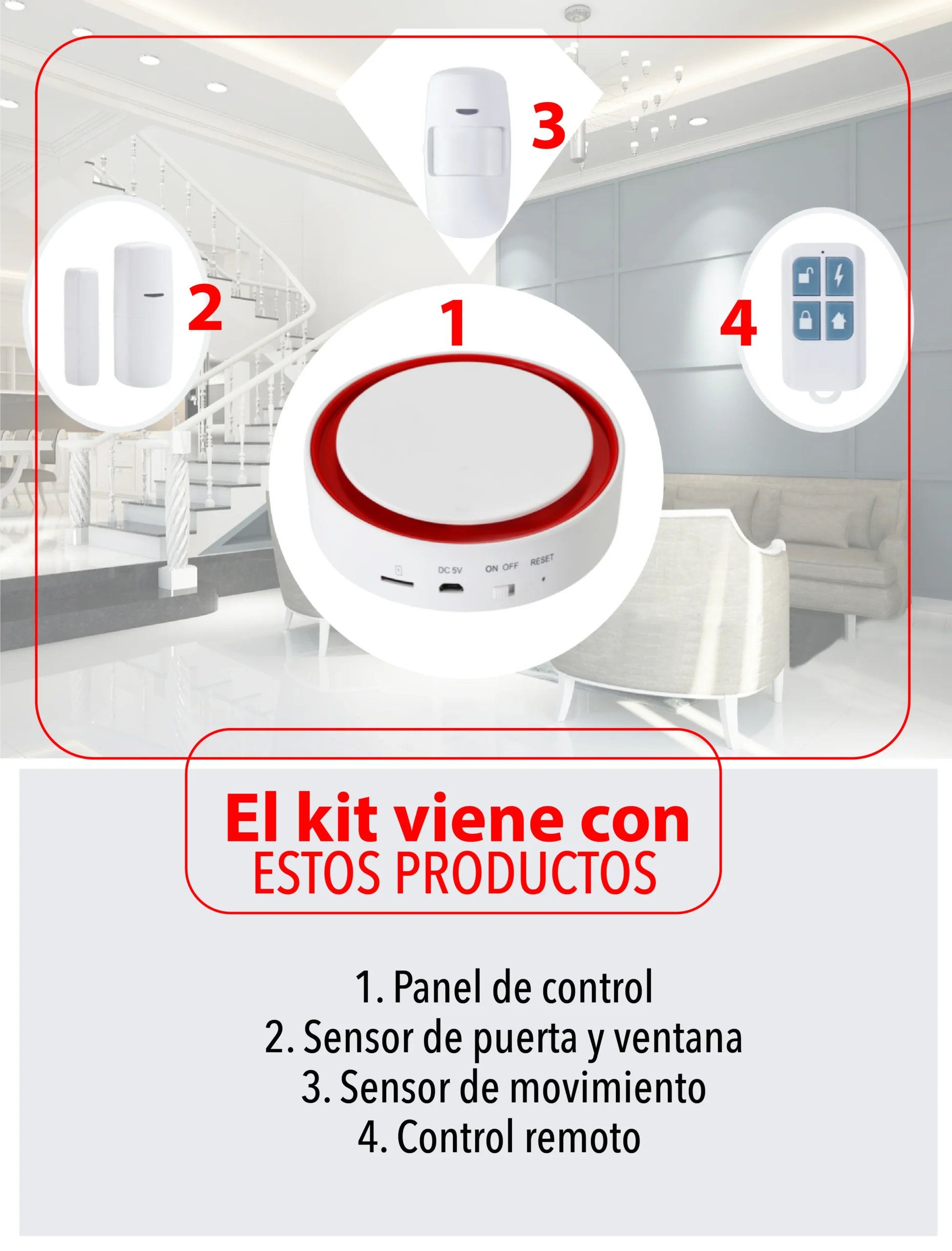 KIT DE ALARMA 04 scaled Sistema De Alarma De Seguridad Wifi Para Casa O Negocio - Imagen 4