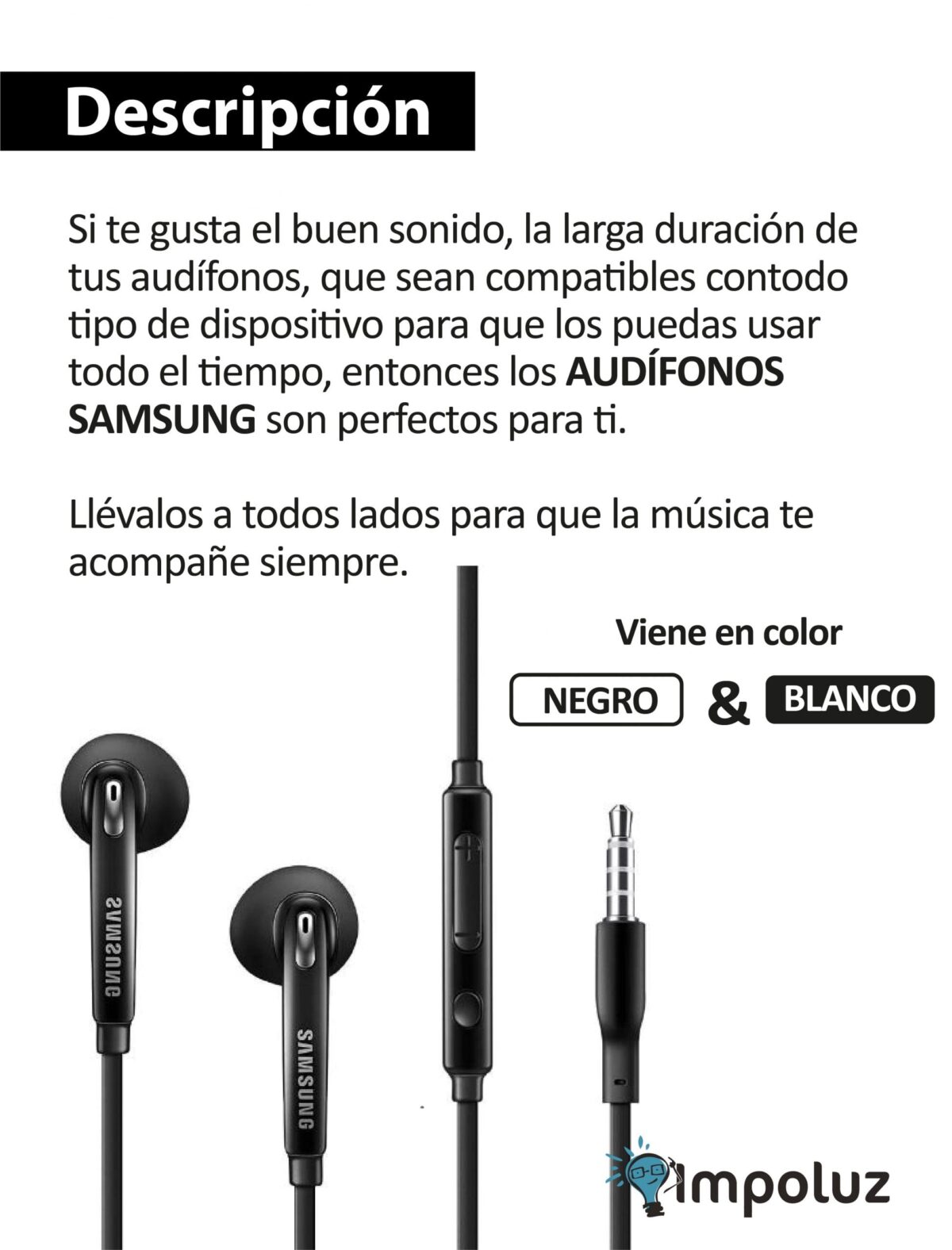 Audifonos Samsung Originales Con Microfono Eg920Bw - Imagen 5