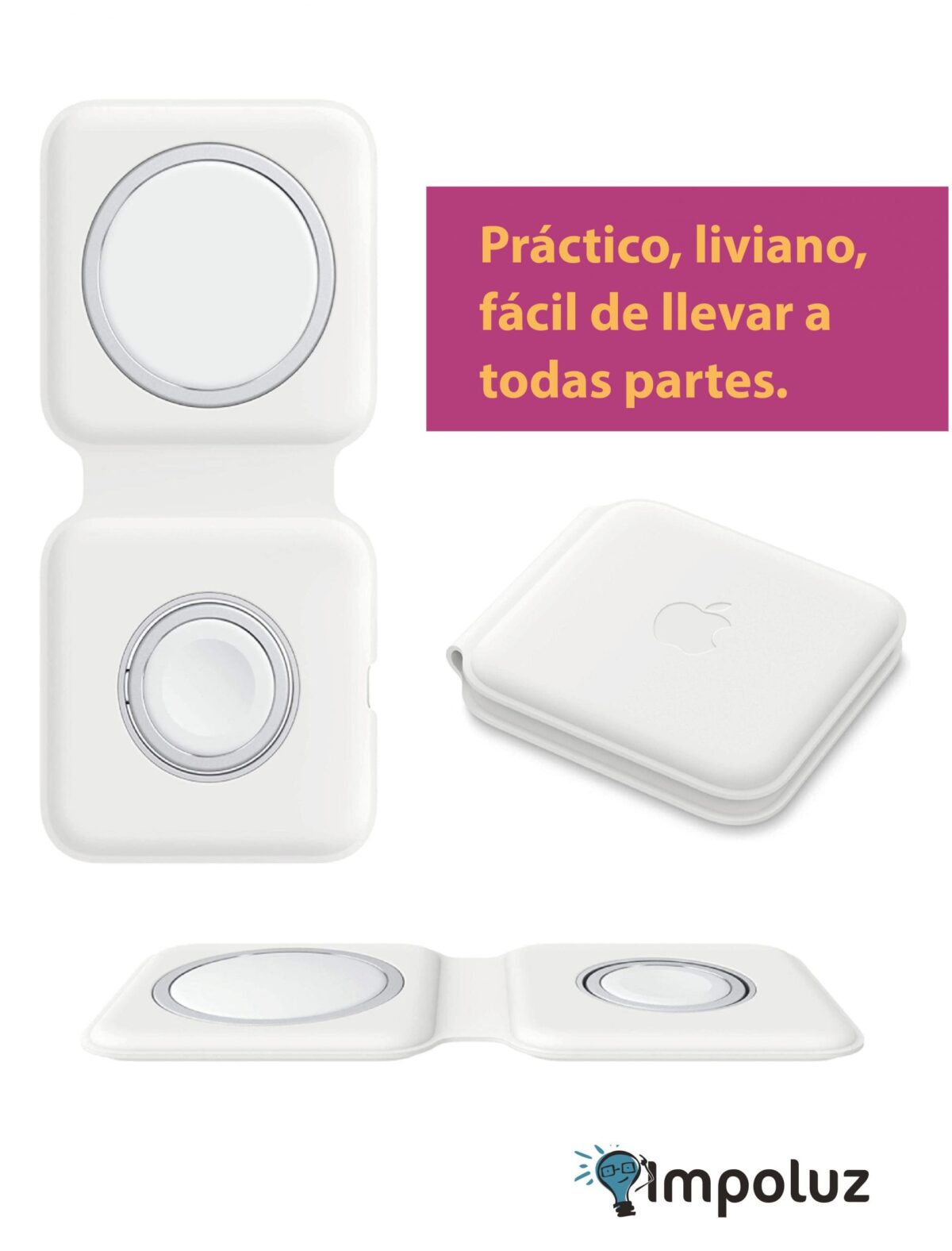 Cargador Inalambrico Iphone y Apple Watch De Viaje - Imagen 4