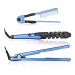 Plancha De Titanio Con Encrespador De Cabello Y Peine