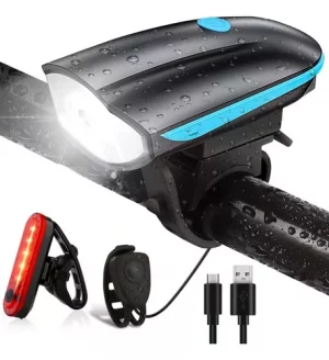 Luces Para Bicicleta Recargable Pito Luz Trasera