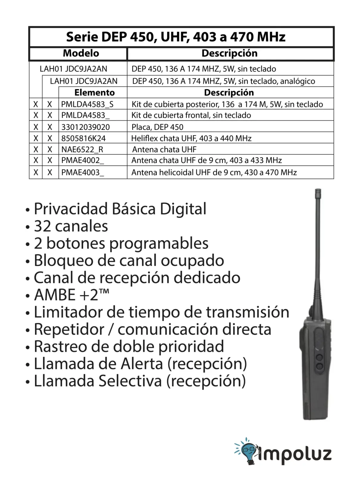 Radio Motorola Dep450 Original Base Cargador Y Bateria - Imagen 6