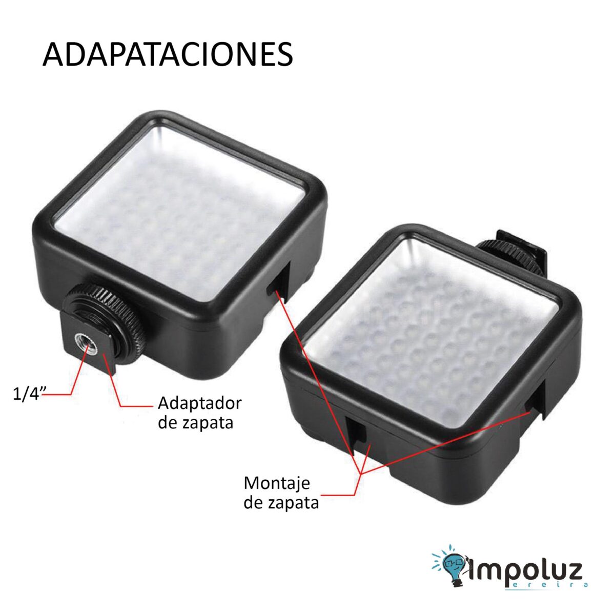 Lampara Led Fotografia Acople Para Zapata O Tripode - Imagen 6