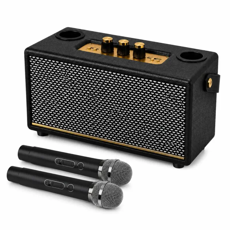 Microfonos Karaoke Con Parlante Bluetooth Recargable