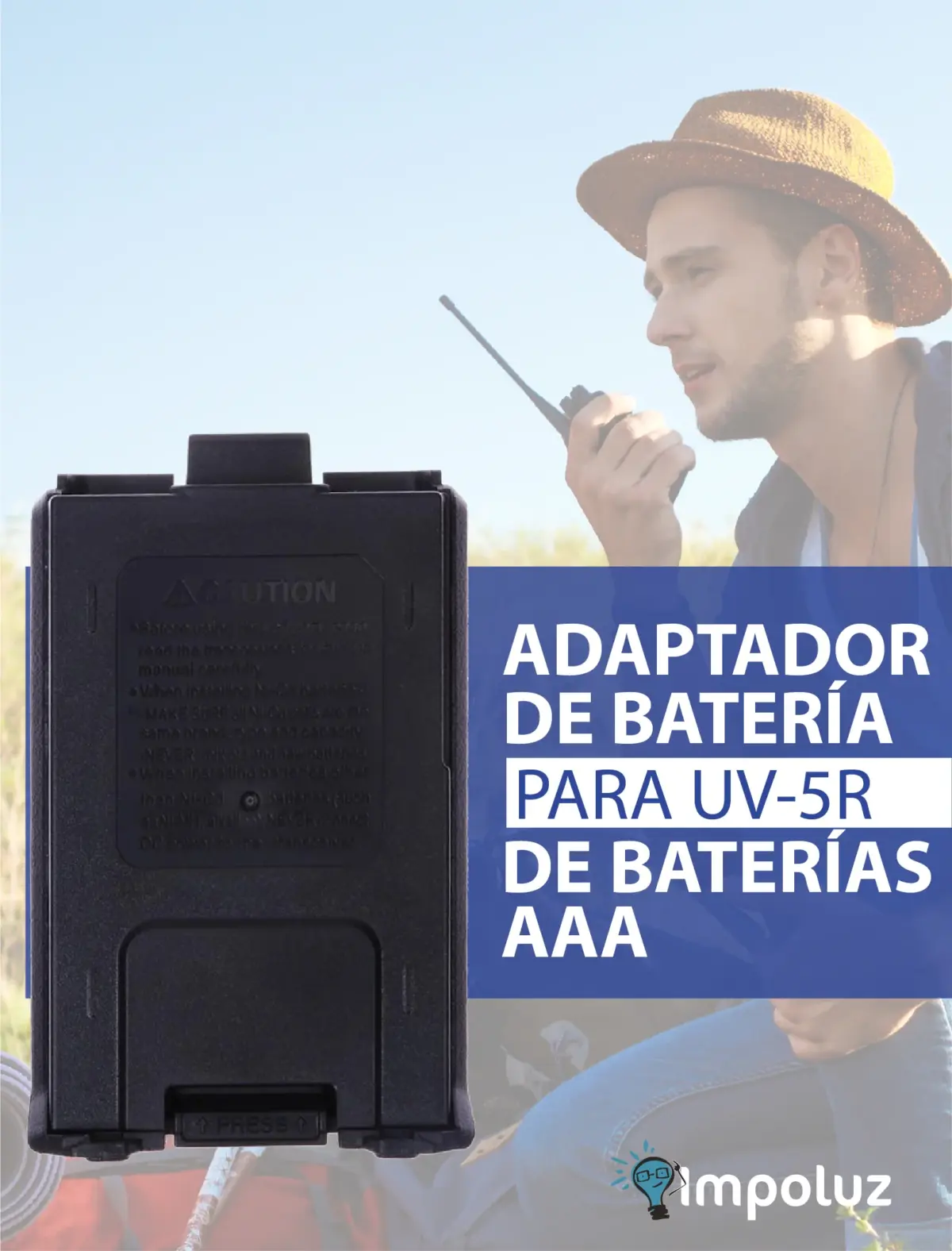 Bateria Auxiliar Baofeng Uv5r Porta Pilas Aa Y Aaa - Imagen 2