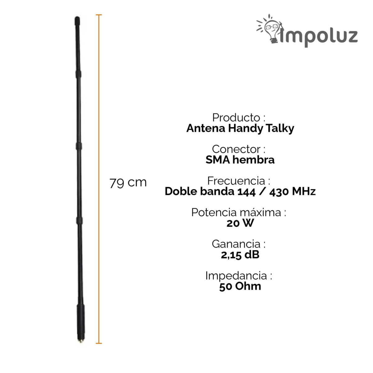 Antena Radio Tactica Desarmable Para Cualquier Modelo - Imagen 3