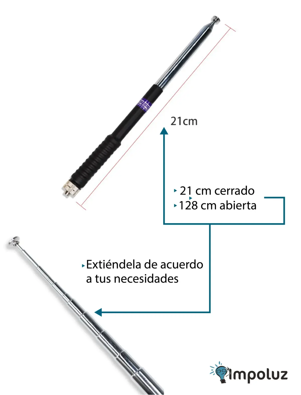 Antena Radio Telefono Telescopica Largo Alcance Vhf - Uhf - Imagen 4