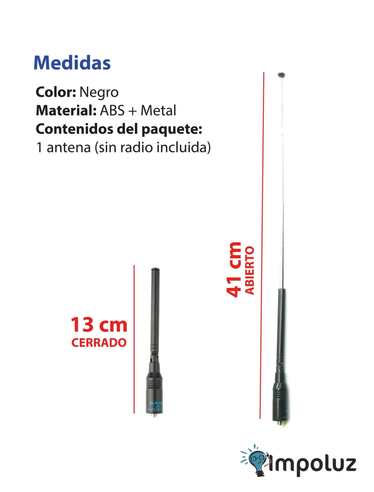 Antena Telescopica Para Radios Baofeng Motorola - Imagen 6
