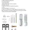 Teclado de puerta y kit de accesorios para cerraduras eléctricas, componentes para instalación y seguridad.
