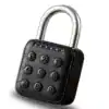 Candado con bloqueo numérico y carcasa negra, ideal para seguridad personal y hogar, con diseño compacto y resistente, perfectos para proteger tus objetos importantes.