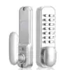 Alto atractivo y funcional en metal plateado para sistemas de seguridad y control de accesos, con teclados numéricos y teléfono inalámbrico, ideal para instalaciones residenciales y comerciales.