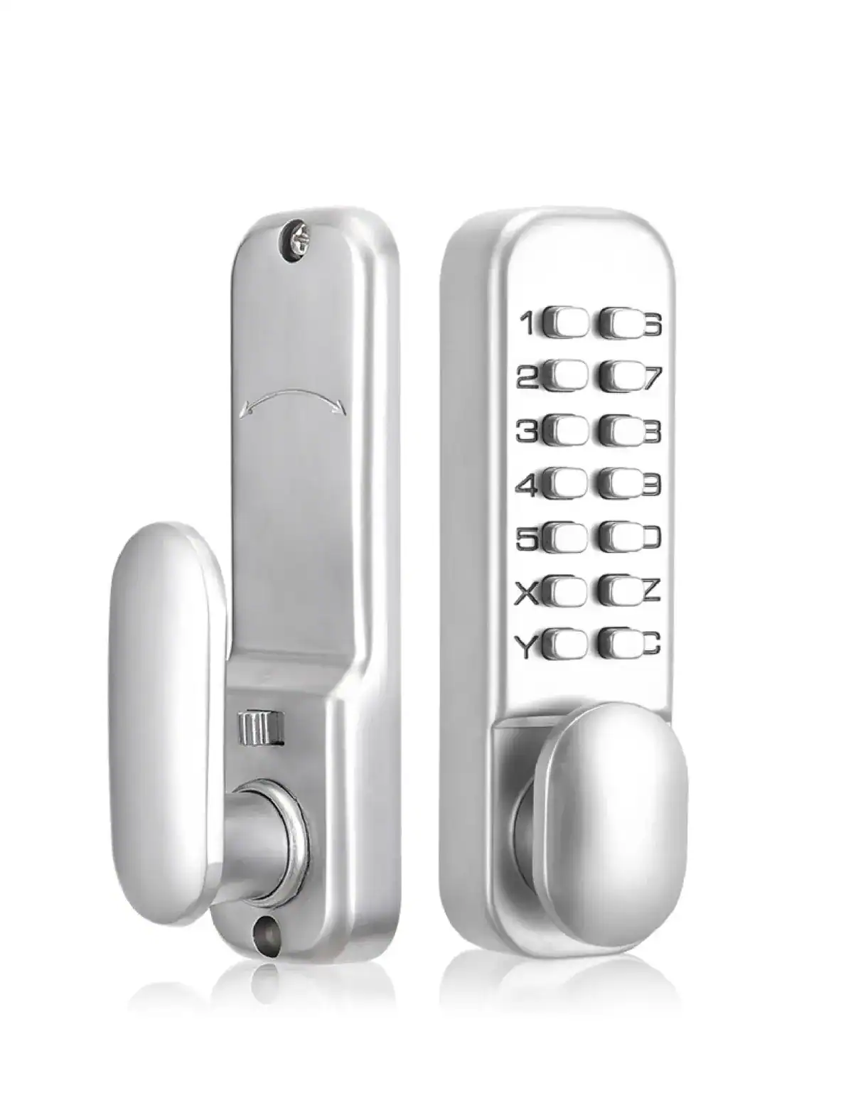 Alto atractivo y funcional en metal plateado para sistemas de seguridad y control de accesos, con teclados numéricos y teléfono inalámbrico, ideal para instalaciones residenciales y comerciales.