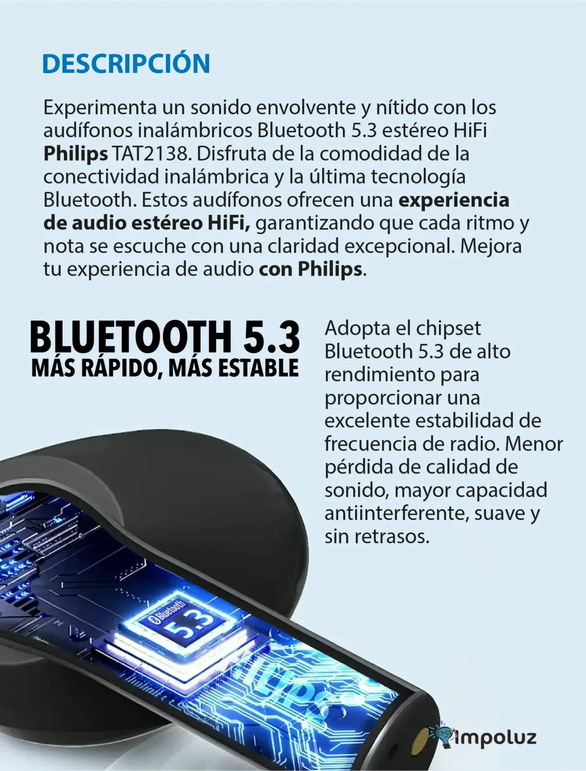 Audífonos Inalámbricos Bluetooth 5.3 Resistencia IPX4 - Imagen 3