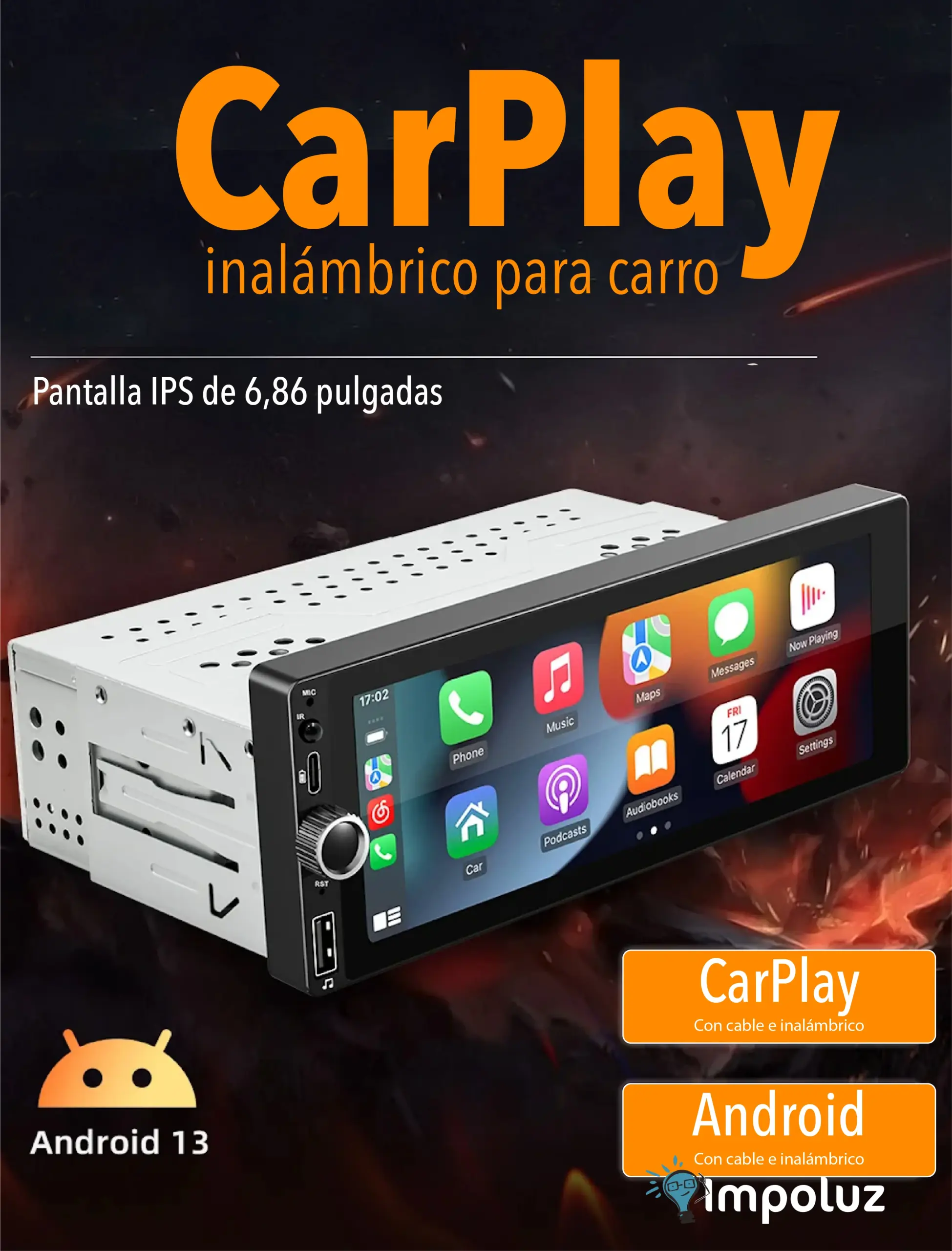 RADIO CARRO 02 scaled Radio Para Carro Con Pantalla Carplay Camara Reversa - Imagen 2