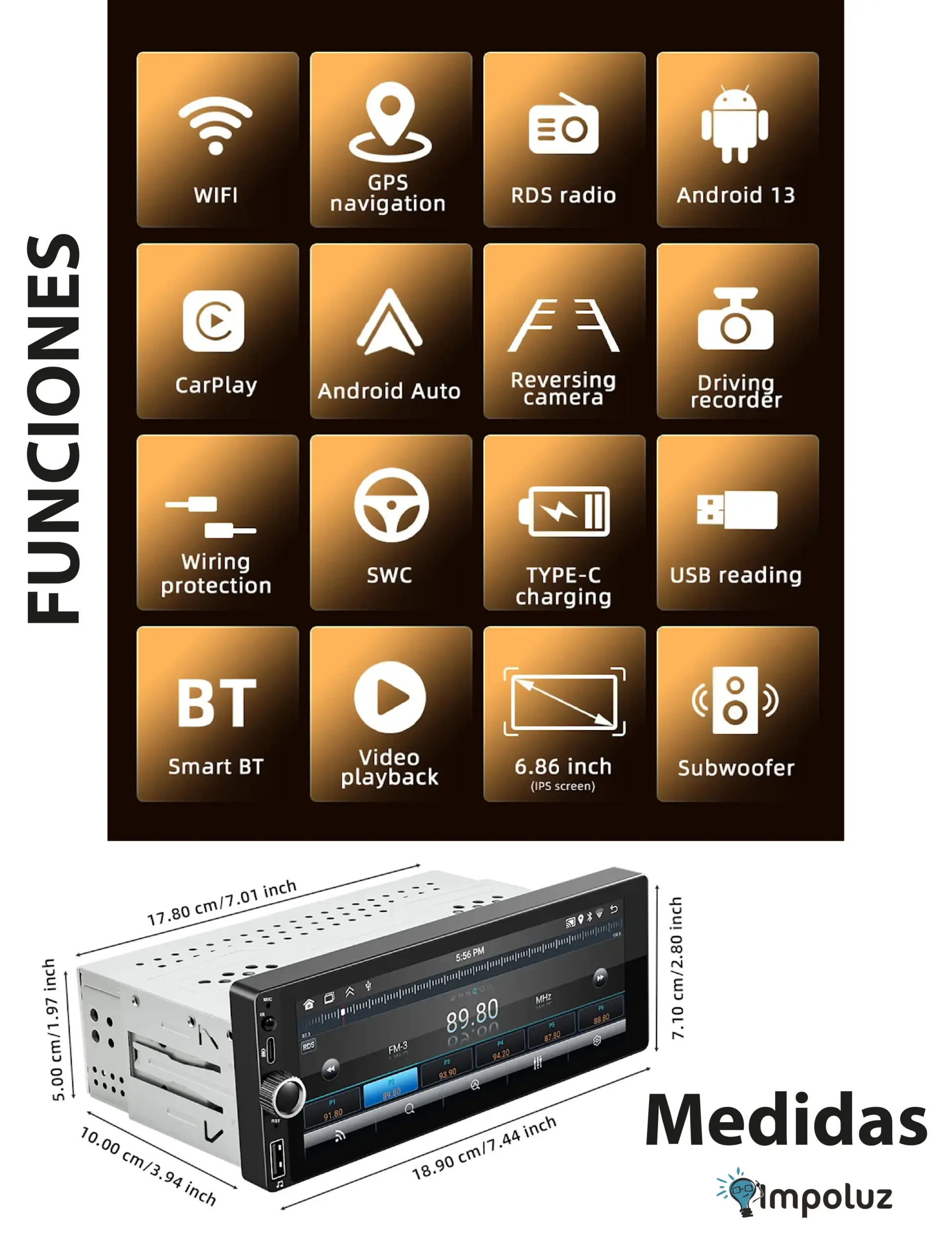 RADIO CARRO 10 scaled Radio Para Carro Con Pantalla Carplay Camara Reversa - Imagen 10