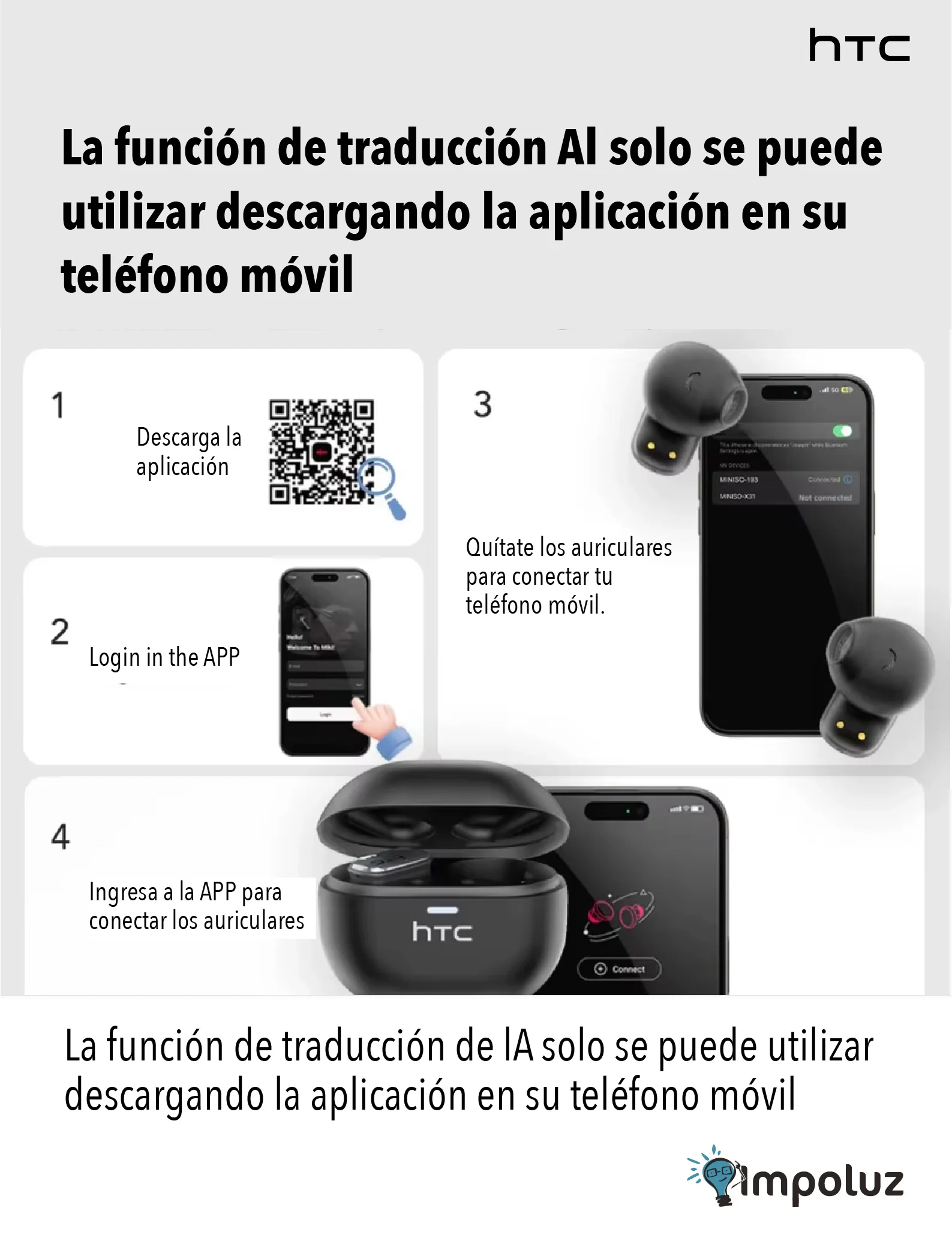 HTC NE16 07 Audifonos in ear Bluetooth 6.0 Inteligencia Artificial - Imagen 7