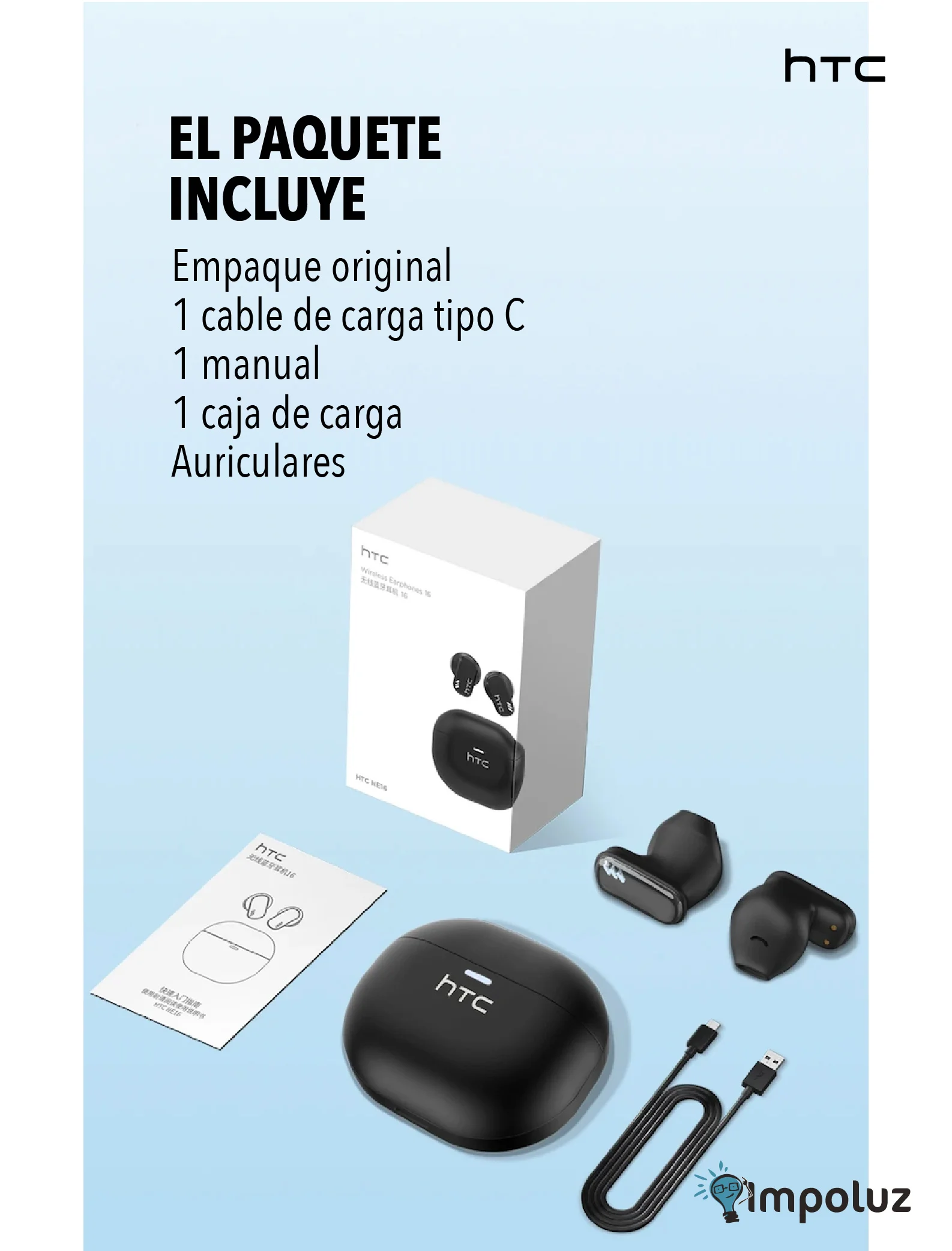 HTC NE16 09 Audifonos in ear Bluetooth 6.0 Inteligencia Artificial - Imagen 9